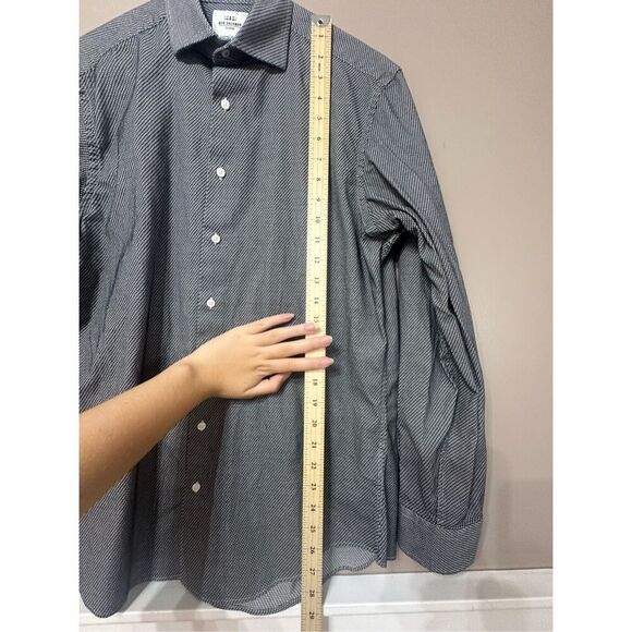 NWOT Ben Sherman Tailored Slim Fit Stretch Black Plaid Button Up Dress Shirt Men - Picture 7 of 10